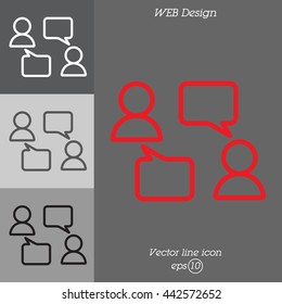 Web line icon. Business; Negotiations, dialog