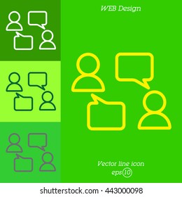 Web line icon. Business; Negotiations, dialog