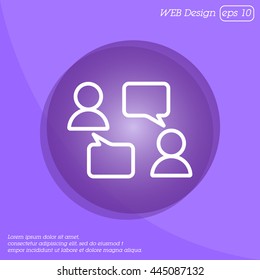 Web line icon. Business; Negotiations, dialog