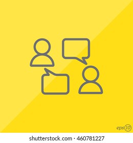 Web line icon. Business; Negotiations, dialog