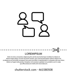 Web line icon. Business; Negotiations, dialog