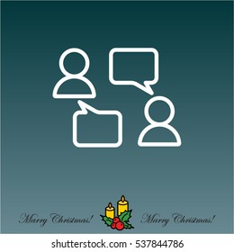 Web line icon. Business; Negotiations, dialog