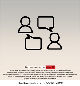 Web line icon. Business; Negotiations, dialog