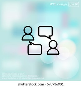 Web line icon. Business; Negotiations, dialog