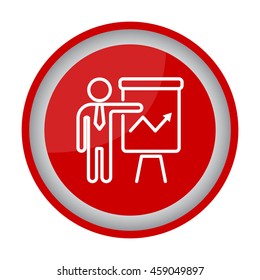 Web line icon. Business; Report (man at the flipchart)