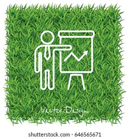 Web line icon. Business; Report (man at the flipchart)