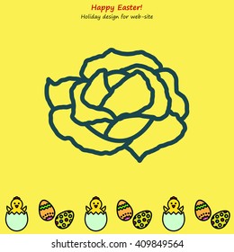 Web line icon. Cabbage