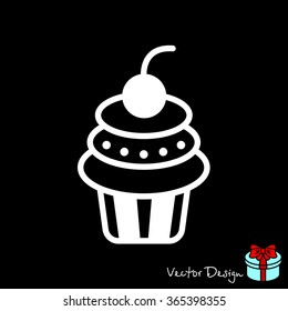 Web line icon. Cake. Birthday cake.