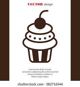 Web line icon. Cake. Birthday cake.