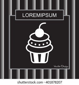 Web line icon. Cake. Birthday cake.