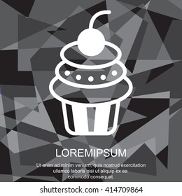 Web line icon. Cake. Birthday cake.