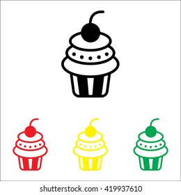 Web line icon. Cake. Birthday cake.