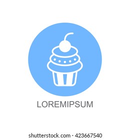Web line icon. Cake. Birthday cake.
