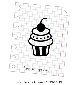 Web line icon. Cake. Birthday cake.