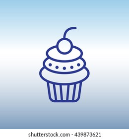 Web line icon. Cake. Birthday cake.