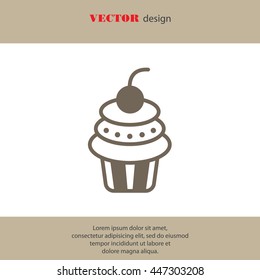 Web line icon. Cake. Birthday cake.