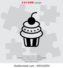 Web line icon. Cake. Birthday cake.