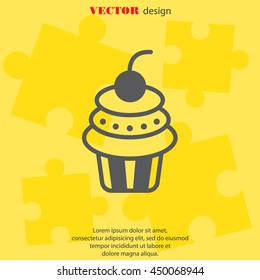 Web line icon. Cake. Birthday cake.