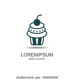 Web line icon. Cake. Birthday cake.