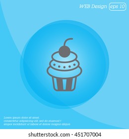 Web line icon. Cake. Birthday cake.