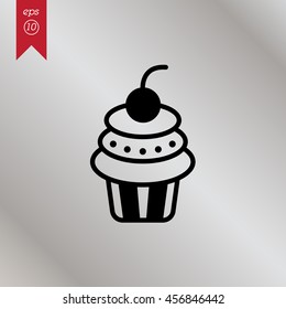 Web line icon. Cake. Birthday cake.
