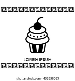 Web line icon. Cake. Birthday cake.