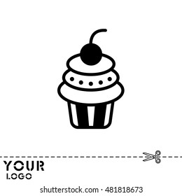 Web line icon. Cake. Birthday cake.