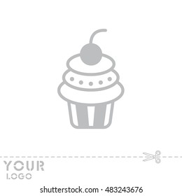 Web line icon. Cake. Birthday cake.