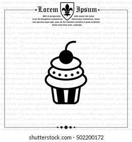 Web line icon. Cake. Birthday cake.