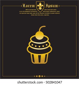 Web line icon. Cake. Birthday cake.