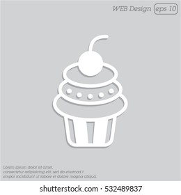 Web line icon. Cake. Birthday cake.