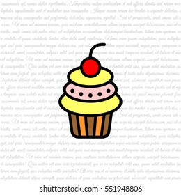Web line icon. Cake. Birthday cake.