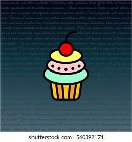Web line icon. Cake. Birthday cake.