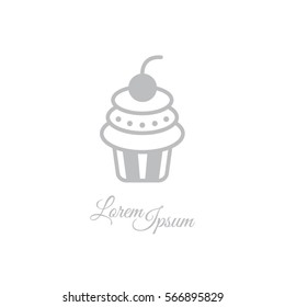 Web line icon. Cake. Birthday cake.