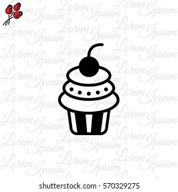 Web line icon. Cake. Birthday cake.