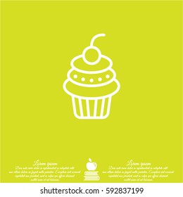 Web line icon. Cake. Birthday cake.