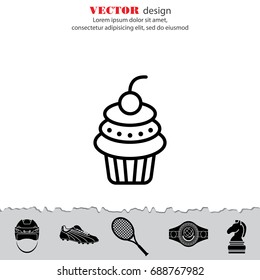 Web line icon. Cake. Birthday cake.