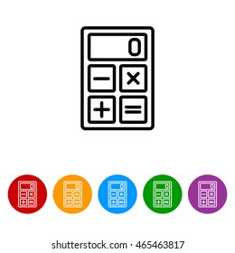 Web line icon. Calculator