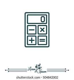 Web line icon. Calculator