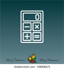 Web line icon. Calculator