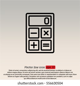 Web line icon. Calculator