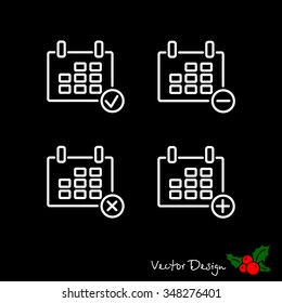 Web line icon. Calendar