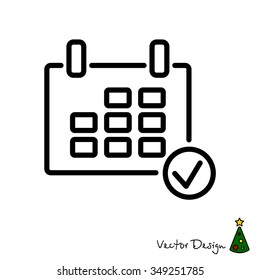 Web line icon. Calendar
