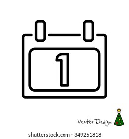 Web line icon. Calendar