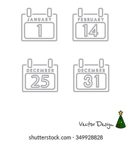 Web line icon. Calendar