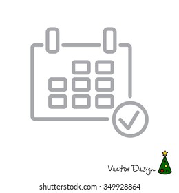 Web line icon. Calendar