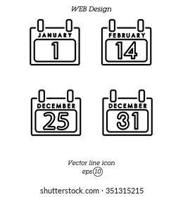 Web line icon. Calendar
