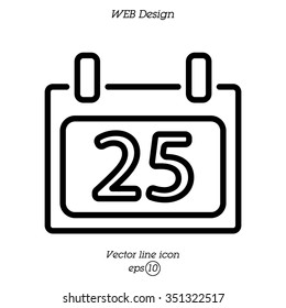 Web line icon. Calendar