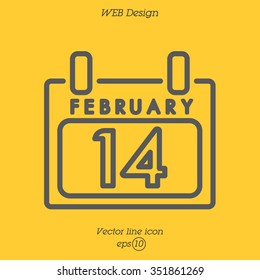 Web line icon. Calendar