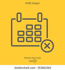 Web line icon. Calendar